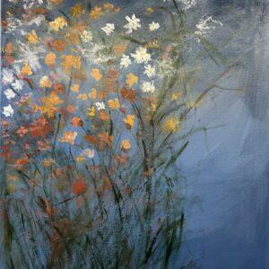 Wildflowers on blue