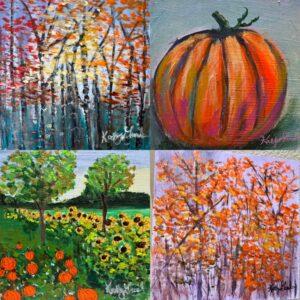 Fall Small Paintings on Wood